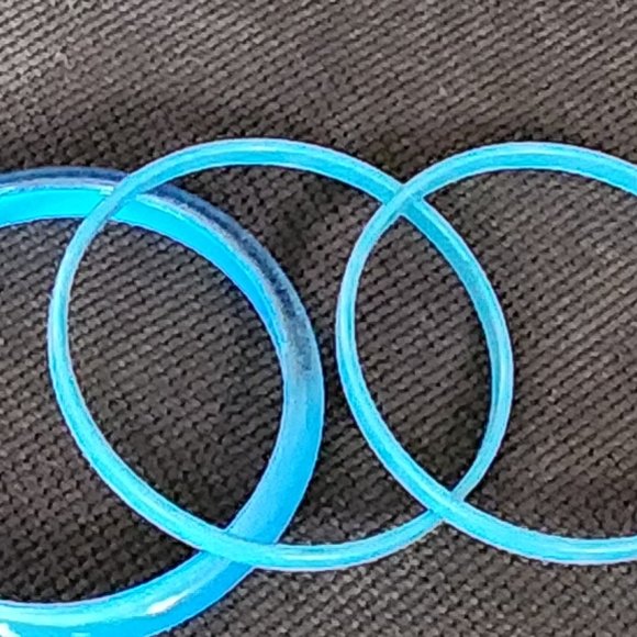 Claire's Set Of Three Blue Bangle Bracelets - Picture 6 of 7